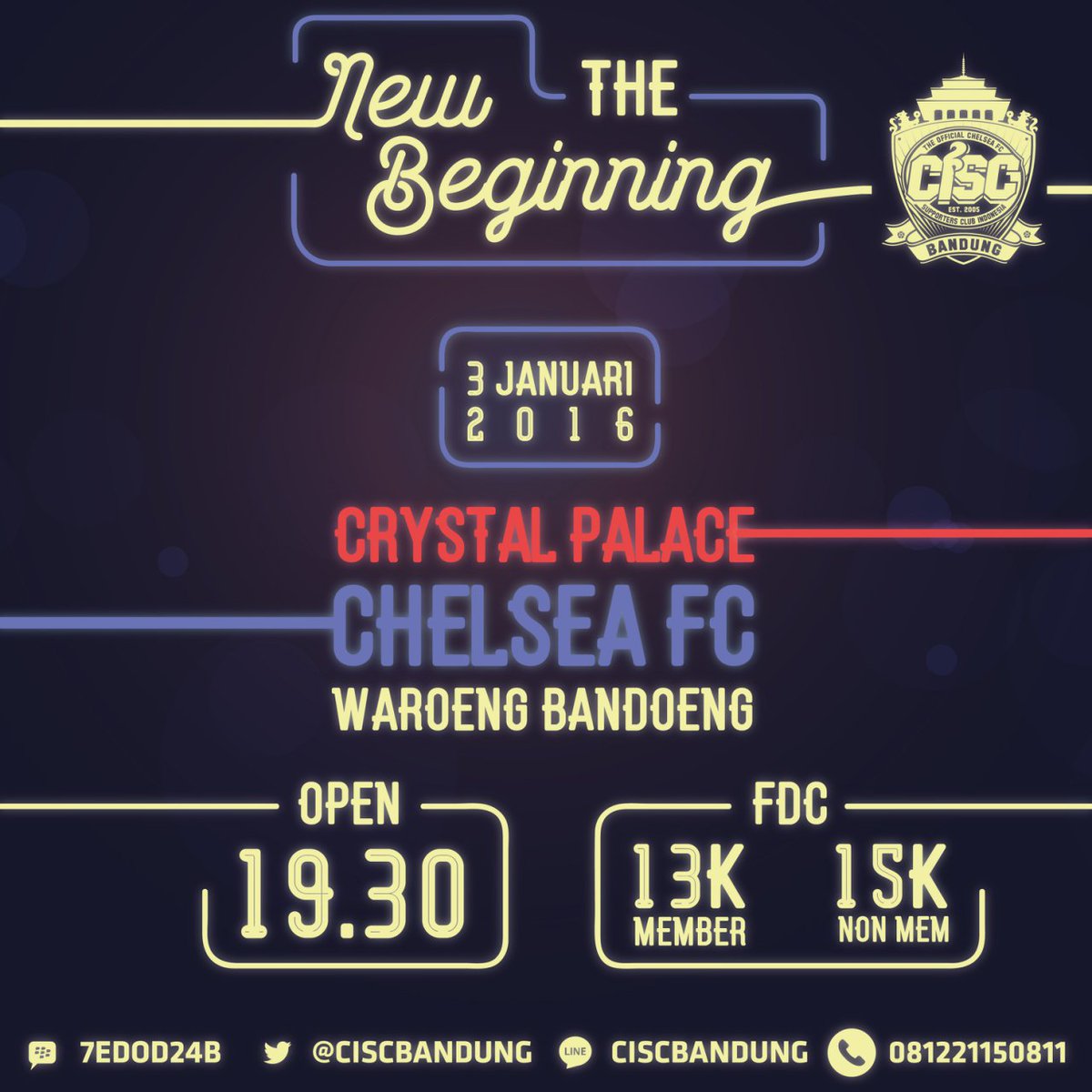 #NobarBPL.
Crystal Palace vs Chelsea FC.
3 Jan 2016.
OG: 19.30 WIB.
<a href="/BandoengWaroeng/">Waroeng Bandoeng</a>