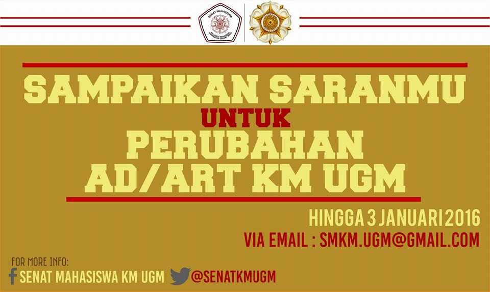 Punya kritik, saran dan masukan untuk KM UGM yang lebih baik, silahkan sampaikan disini ya