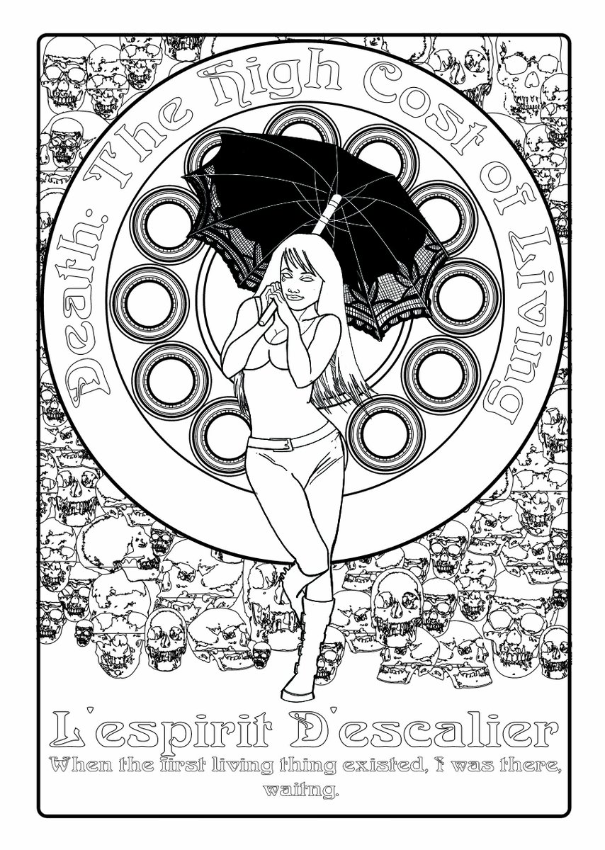 liamkelleherart's tweet photo. WIP of @neilhimself's Death with a Mucha flourish #Gaiman #Death #Endless #Illustration #Comics #ArtNouveau https://t.co/jOEjR1MB0z