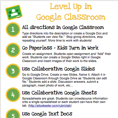 alicekeeler's tweet photo. Google Classroom: 6 Tips to Level Up https://t.co/iUFyofuZt8 https://t.co/yW1GEwMbcN