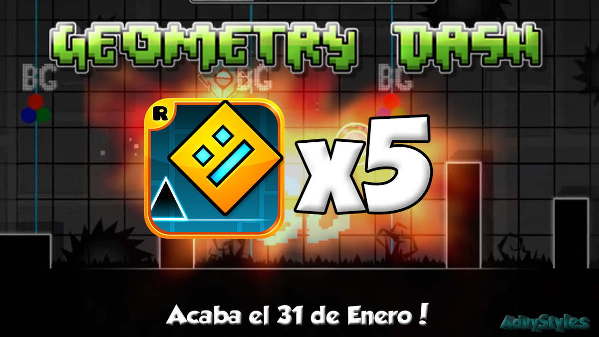 AdvyStyles's tweet photo. ¡NUEVO SORTEO DE GEOMETRY DASH DE STEAM!
>> PARTICIPA AQUÍ: https://t.co/cgg8MK1kuM

¡Mucha suerte! =) https://t.co/1eW1zFtIE6