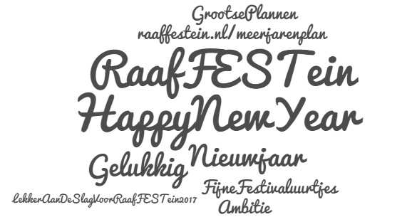 Raaffestein's tweet photo. Vele fijne festivaluurtjes toegewenst voor 2016. Happy New Year! https://t.co/zEgJDCqDyG