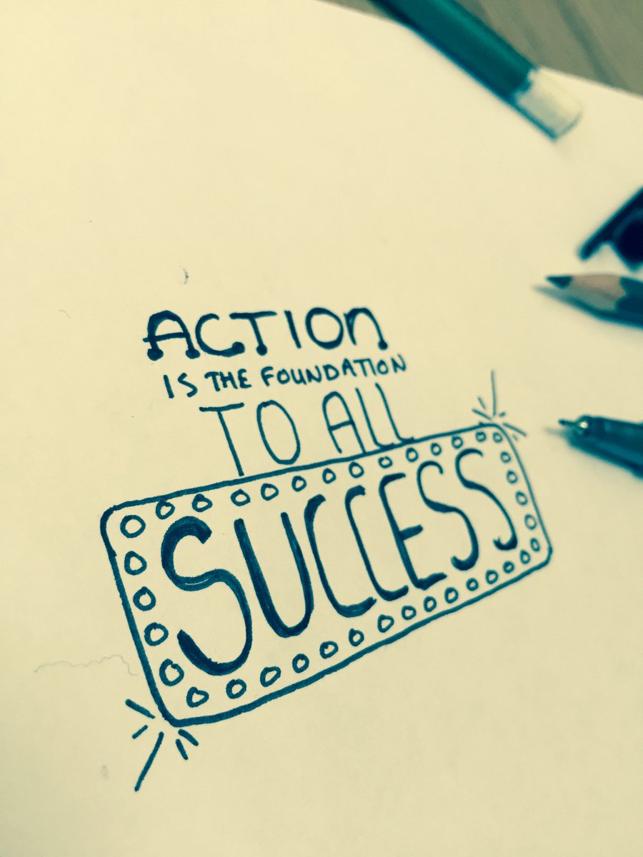 motivatetee's tweet photo. #RandomGoodVibes - Action is the foundation to all success. You can 'think' it to happen #003 handmade series https://t.co/P0P2kwMolz
