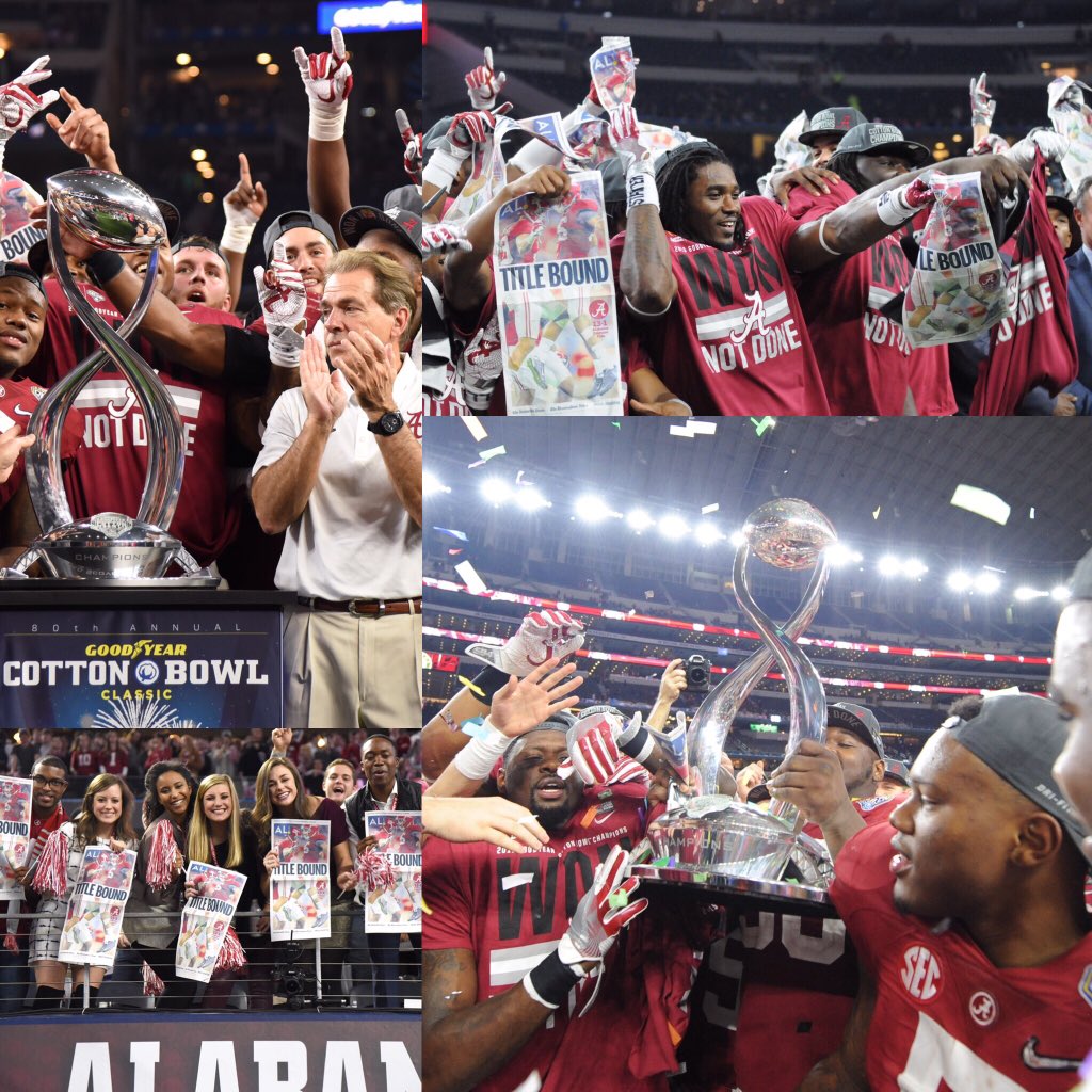 CottonBowlGame's tweet image. Happy New Year!!! Congratulations to the Goodyear Cotton Bowl champs!!! #RollTide