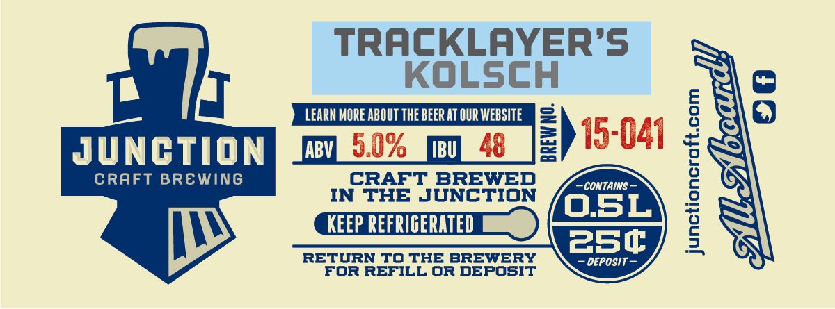 JUNCTION_CRAFT's tweet photo. #FirstTweet2016 : @LCBO has accepted @JUNCTION_CRAFT TRACKLAYER Kolsch for release in 473ml tallboy cans March 2016 https://t.co/lnd6sKwlWL