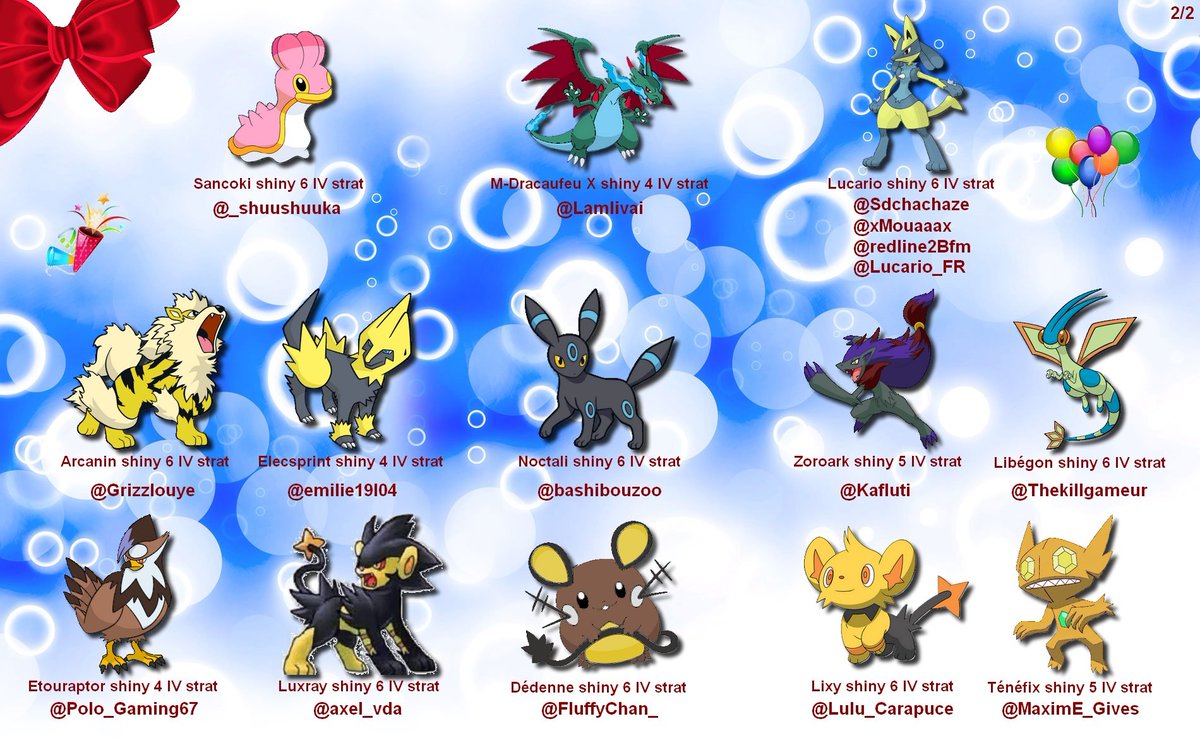 koufuujin's tweet image. 🎁Concours Spécial 4k🎉
RT + Follow pour tenter de gagner tous les Pokémon shiny strat des images !
Résultat le 15/01.