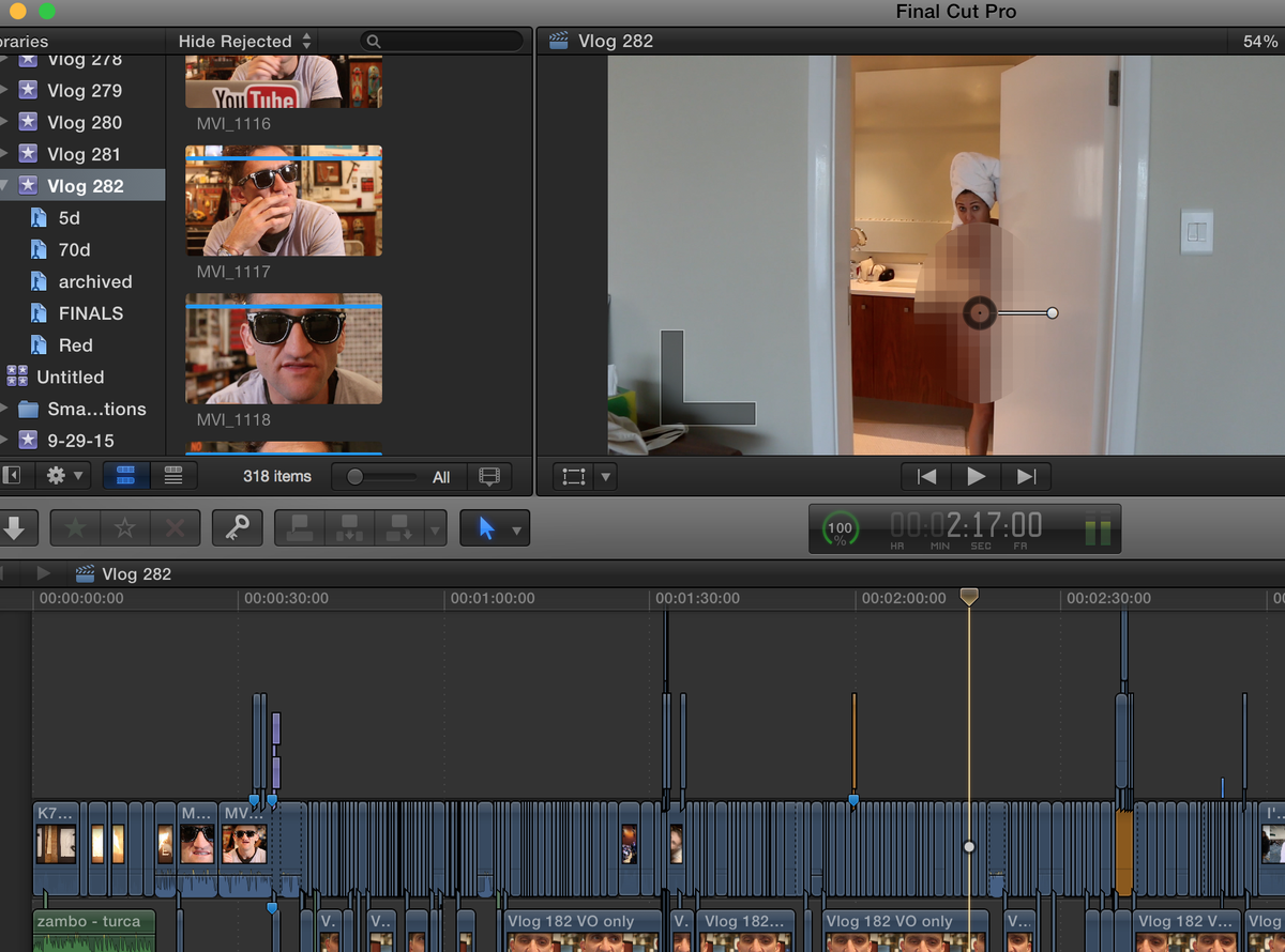 Casey's tweet image. got a little ambitious with the 2015 year end vlog.  entering my 10th hour of editing.  hope to finish by EOD 😥