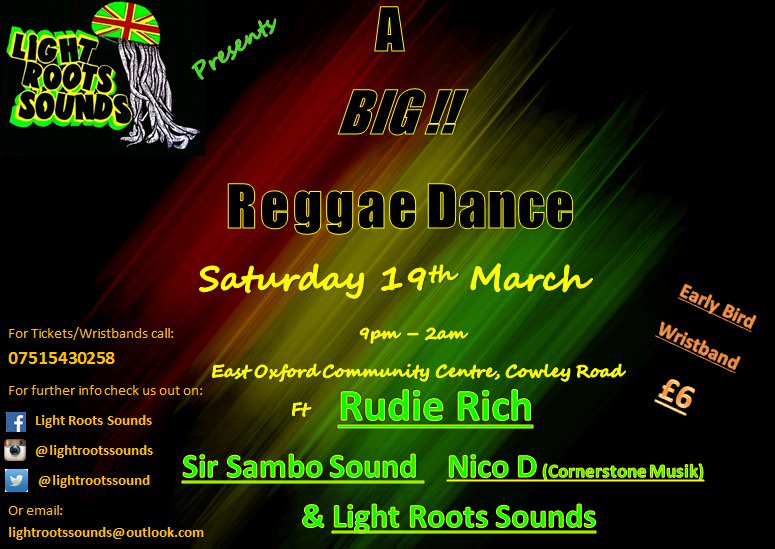 lightrootssound's tweet photo. Join us 19th March for a night of Real Reggae Music,alongside @RUDIERICH #sirsambosound #cornerstone #RealReggae https://t.co/4cQYqUbzVB