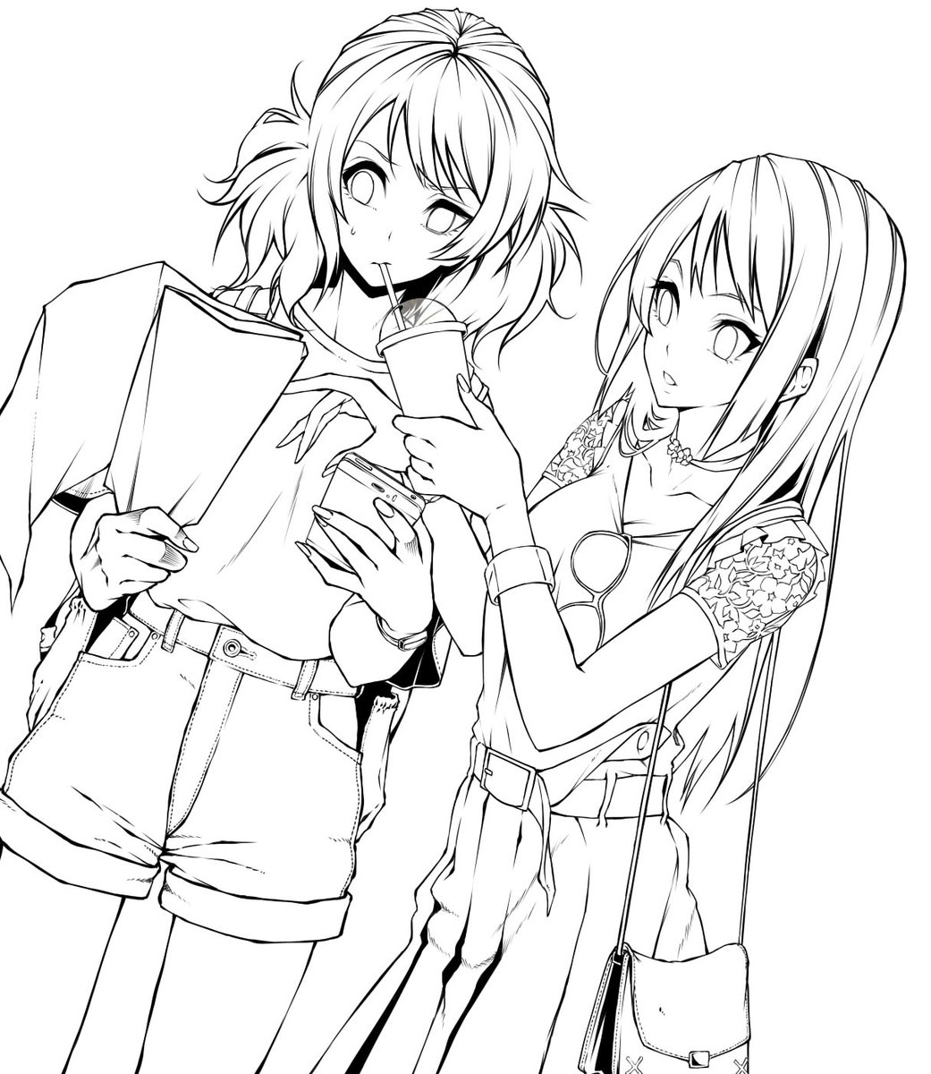 去年の夏に描いてた『くみれい』が線画段階で凍結食らってる。。。 