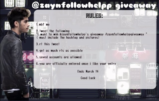 tytyftjxsh's tweet photo. I want to win @zaynfollowhelpp's  giveaway
#zaynfollowhelppgiveaway🎉 

X RT PLEASE X https://t.co/W0I0ssn2ne
