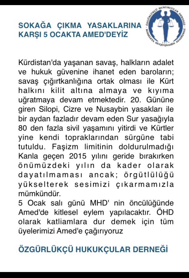 ohdankara's tweet photo. SOKAĞA ÇIKMA YASAKLARINA KARŞI 5 OCAK'TA AMED'DEYİZ‼️ https://t.co/FXMJFD8Mxs
