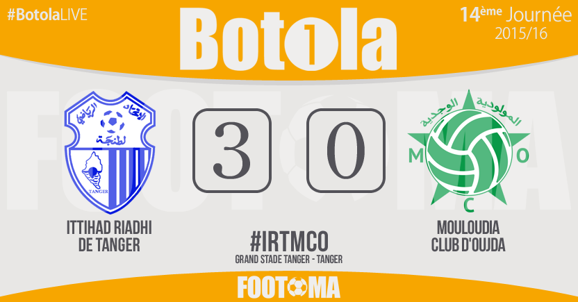 FOOTOMA's tweet photo. 🕘 90' TERMINÉ ! #IRTMCO
#BotolaLIVE IRT 3-0 MCO https://t.co/qBVMRnTcUn
