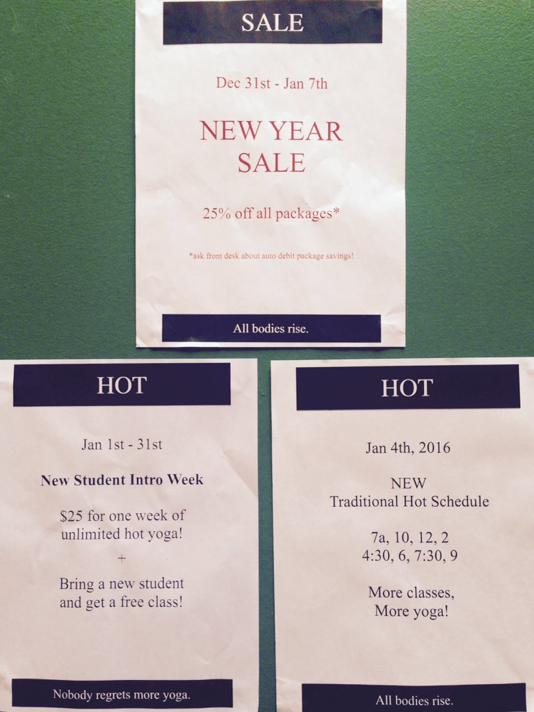 Happy new year from #yttpbk!! We have a sale, a new student intro week, and a new hot schedule with more classes!