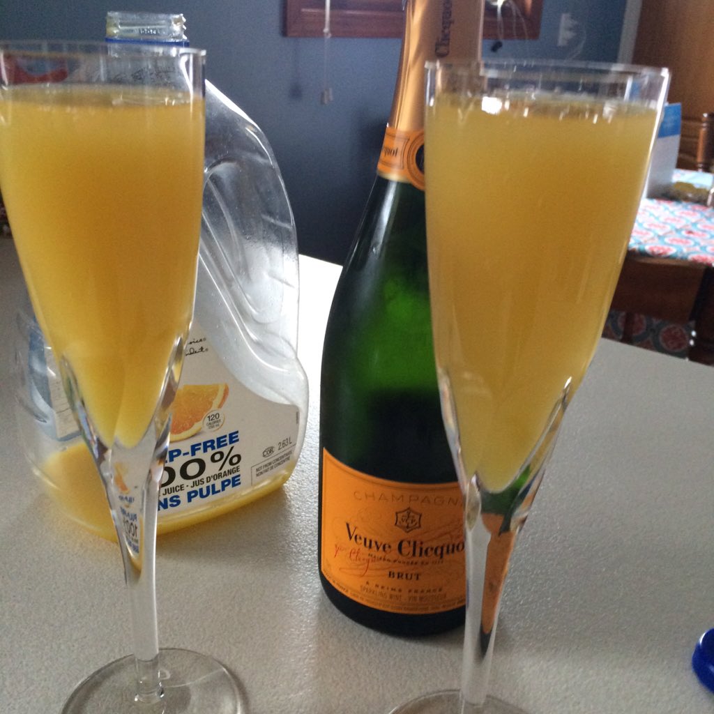 JonGauthier's tweet photo. #NewYearsDay Morning #Mimoas with #VeuveClicquot Then watching the #WinterClasic a yearly tradition https://t.co/34RUFv7BjO