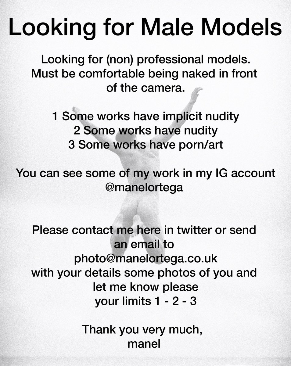 manelortega's tweet photo. looking for male models for some projects #male #models #nudity #nonprofessionals #contactmepleasefordetails https://t.co/YKt0YKqFtx