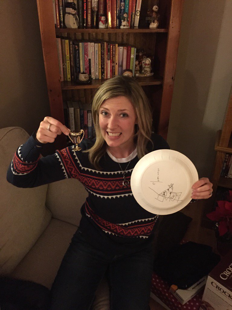 CoachRipke's tweet photo. Congrats to my lil sis for winning the Ripke Family Christmas paper plate on the head drawing contest. #SHINYTROPHY https://t.co/4ilDg0n2nd