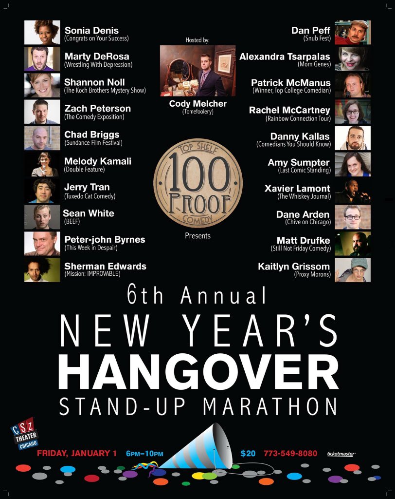 shermanedwards's tweet photo. the holiday hangover marathon begins in less than an hour! @100proofcomedy #comedychicago https://t.co/AfomgxUmcp