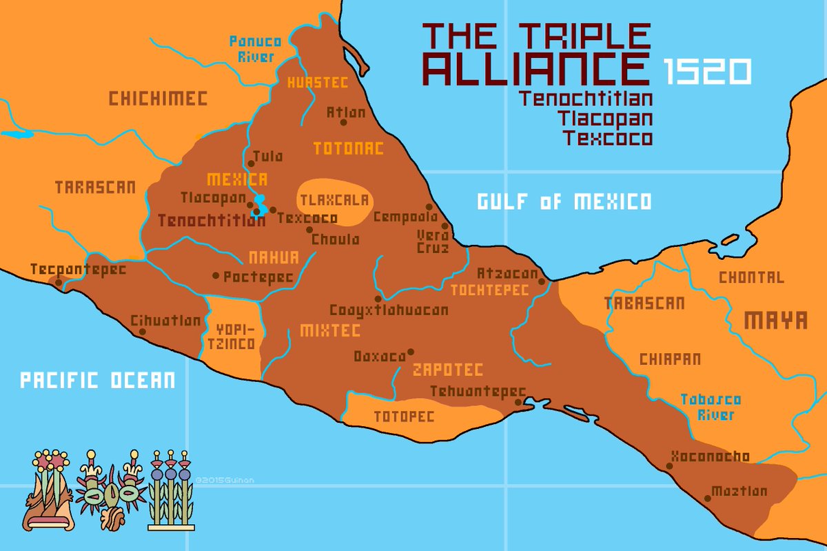 Aztec Empire on Twitter: "Map of the #Aztec empire in 1520 ...