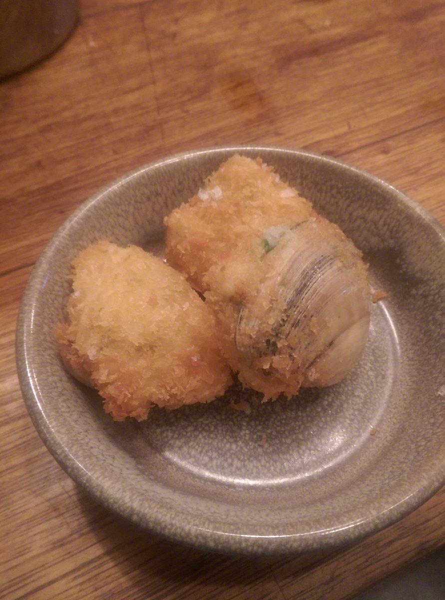 Delicious crispy clam croquetas special tonight! Come try them out with <a href="/07RussellHall/">Russell Hall</a>