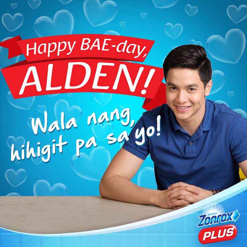 ZonroxPH's tweet photo. Happy happy 24th Birthday to our Pambansang Bae, Alden Richards! Birthdays pa more to come! #LiniZpaMore https://t.co/BAjOPLTckv