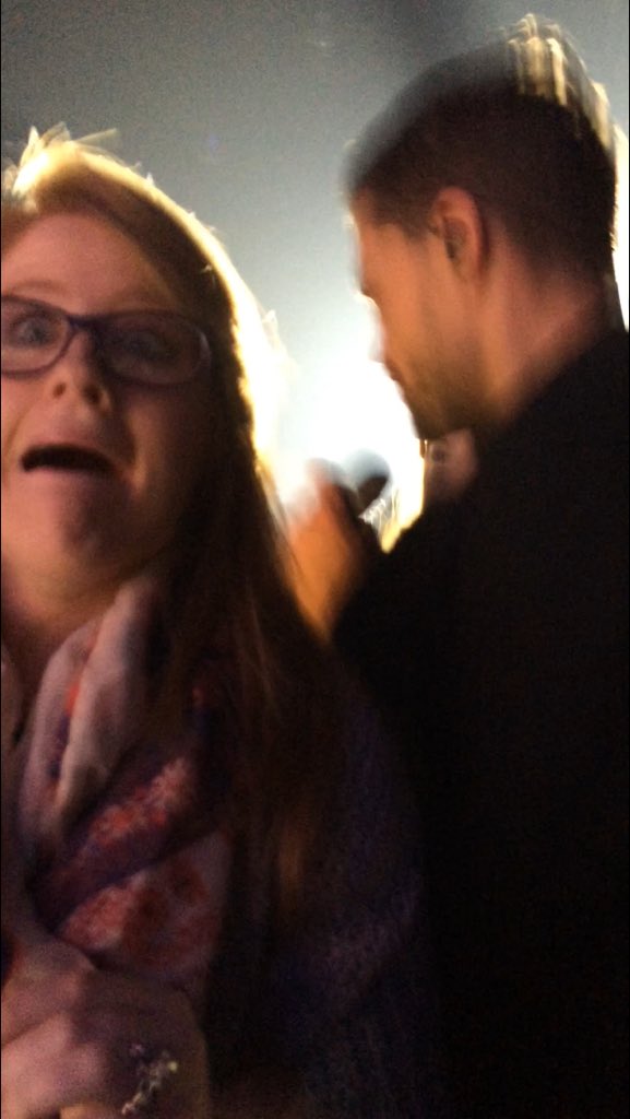 Mary_Cat14's tweet photo. When Luke grasps ur arm as he walks next to u #xtremeconference https://t.co/3QklTrMxZG
