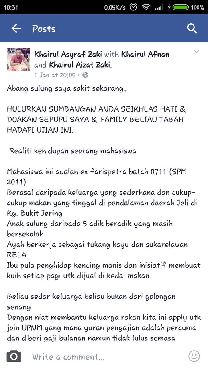 brodan_77's tweet image. Sumbangan bt Mohd Khairul Afnan b. Mohd Zaki 7051451689-CIMB
Pljr thn2 Kjuruteraan Awam UTM mghidap kanser usus thp4
