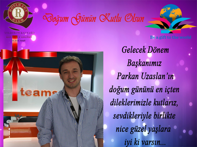 YBR ailesi olarak 2016-2017 gelecek dönem başkanımız Parkan Uzaslan'ın doğum gününü en içten dileklerimizle kutlarız