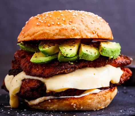 ItsFoodPics's tweet photo. Fried chicken mozzarella burger! https://t.co/sGKxlP7mri