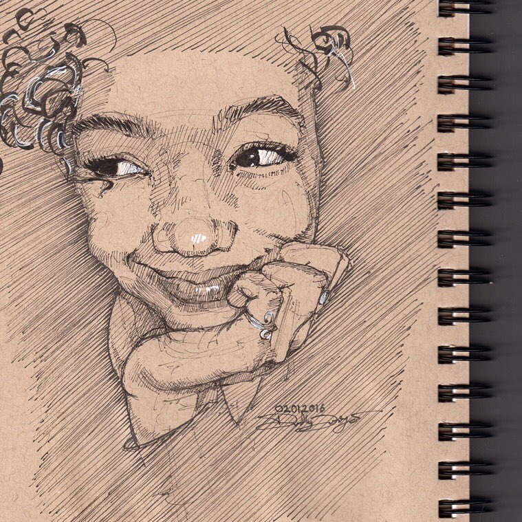 BigDudley's tweet photo. Can't sleep #sktchy #portrait #sketch #book #toned #tan #paper #ballpoint #pen #ink #art #love #drawing #svendsgaard https://t.co/Tb1xF2tCcj