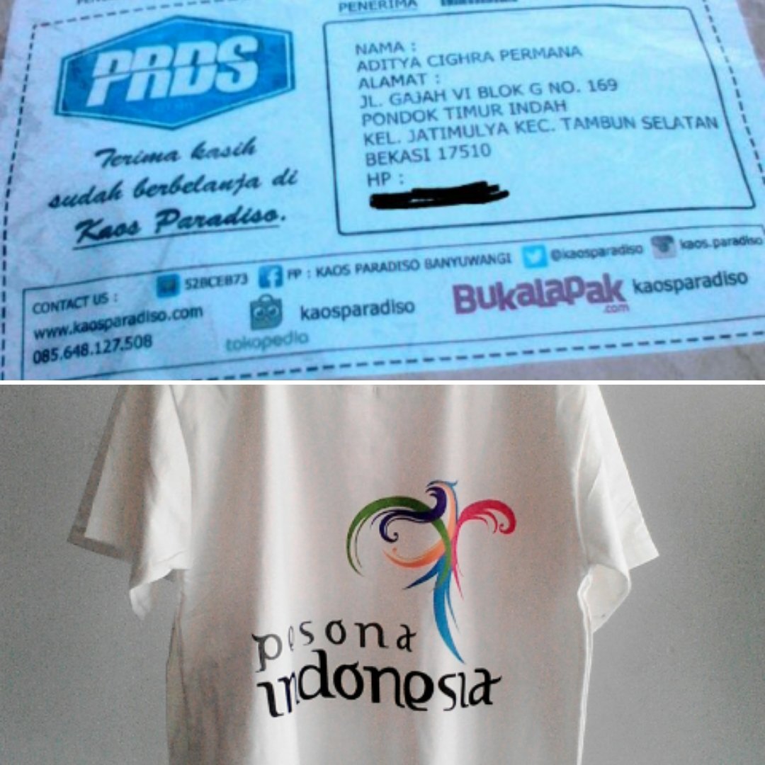 kaosparadiso's tweet photo. Kaos pesona indonesia. Siap kirim k bekasi.

#kaospesonaindonesia #jne #bekasi https://t.co/BqI82XKmyN