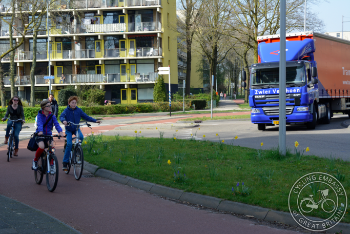 Nine Dutch-style roundabouts