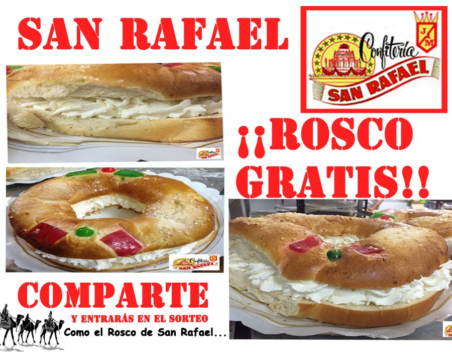 ConfiSanRafael's tweet photo. Si RT esta publicación entre hoy y mañana &amp; nos sigues, entrarás en el SORTEO para ganar un Rosco de San Rafael https://t.co/zvUKNLlF0r