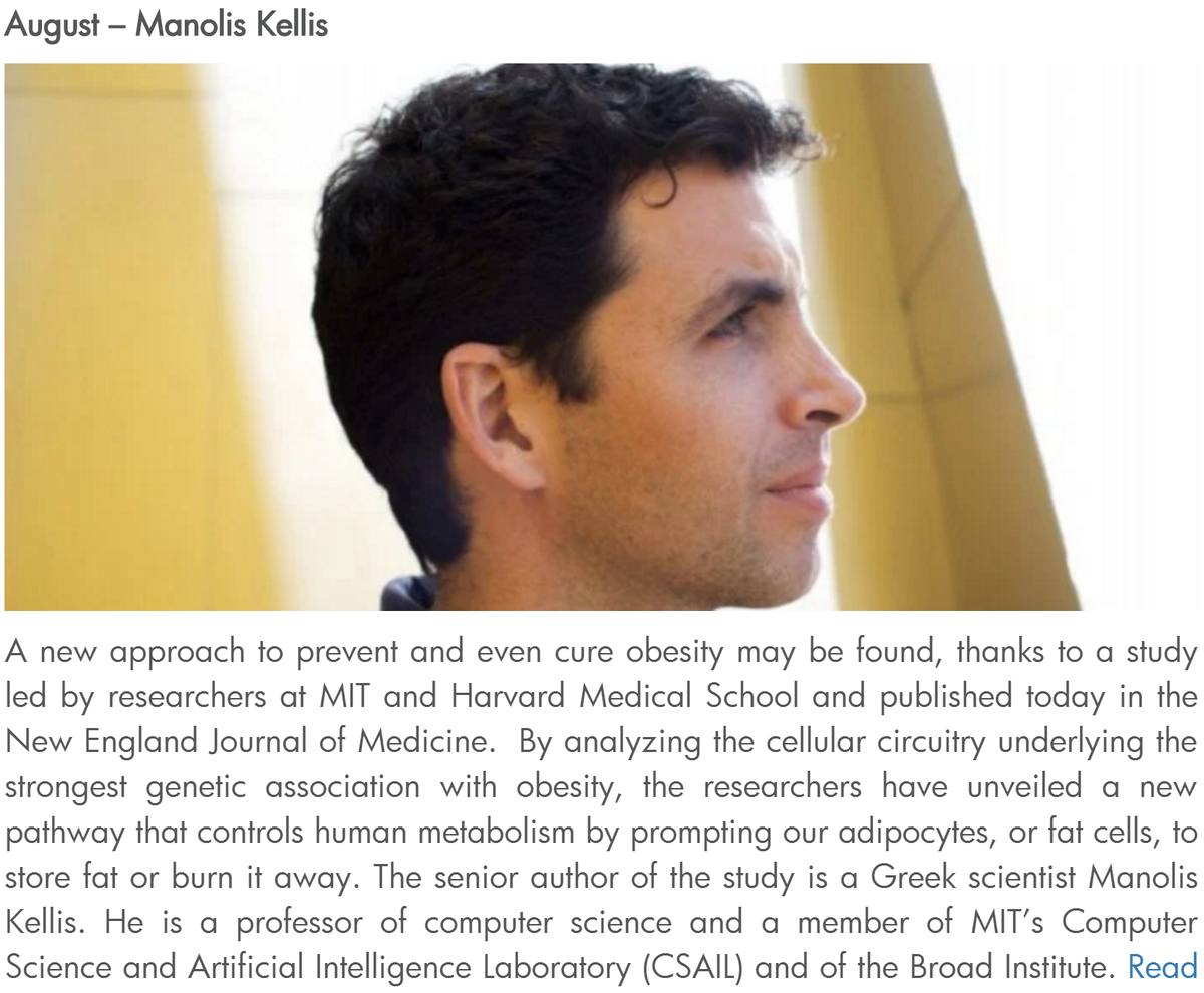 manoliskellis's tweet photo. Our #Obesity #Genomics work featured as a top achievement of 2015 by https://t.co/9qE7wqrGOk #FTOlocus #BestOf2015 https://t.co/LHZa1gO7KW