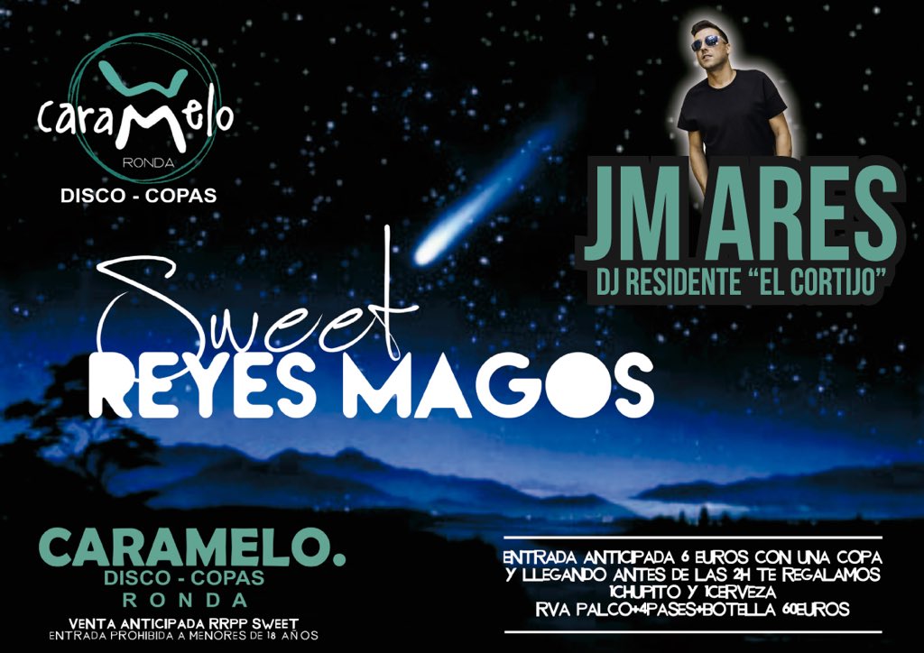 Vamos a terminar las Navidades como se merecen! Con una gran noche en <a href="/CarameloRonda/">Caramelo Ronda</a> nos visita <a href="/JMAresDJ/">JM ARES</a> 💥MARTES 5🌚