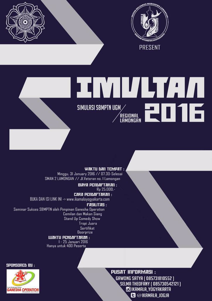 Ayooo buruan daftar, kuota terbatas loh.. Untuk pendaftaran bisa dilakukan di ikamalayogyakarta.com
