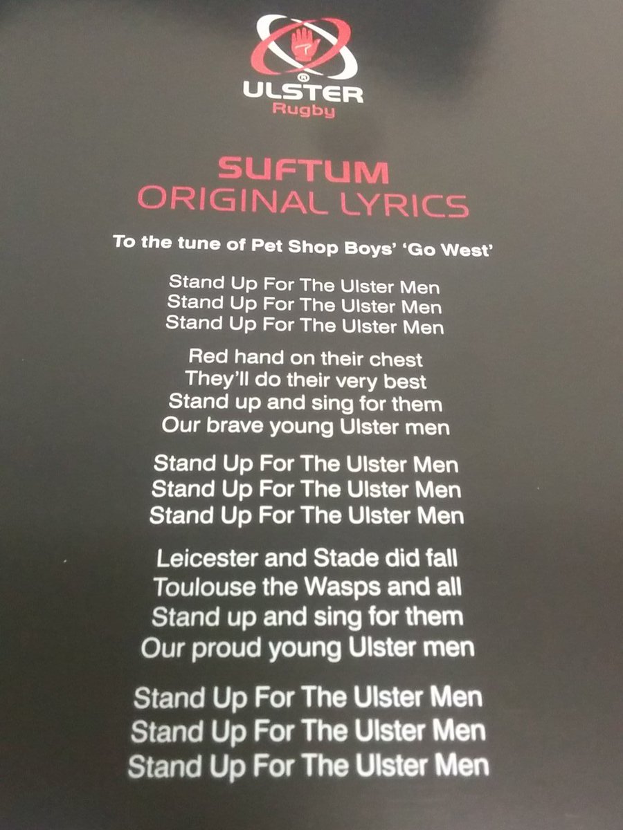 Ruaidhri O Connor I Never Knew That Stand Up For The Ulster Men Had Verses T Co Iqexa70jb1