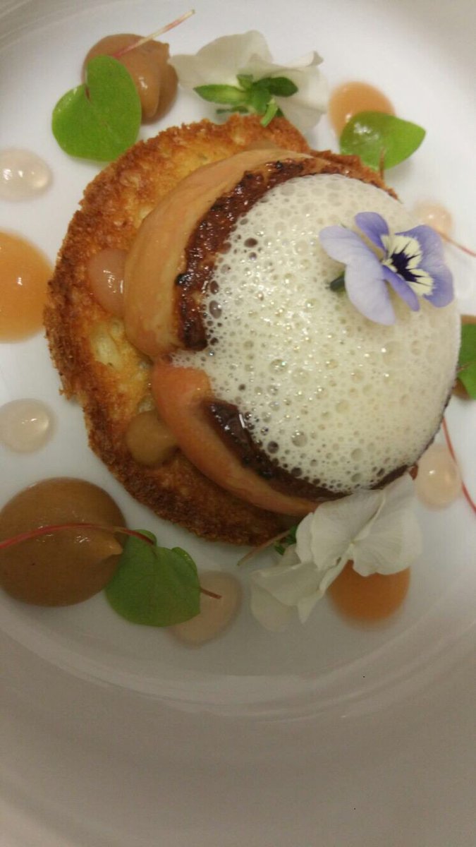 Foie gras, quince,brioche, chicken foam @sullivanscodown @bdfoods @BGGetFresh <a href="/dermotregan/">dermot</a>
