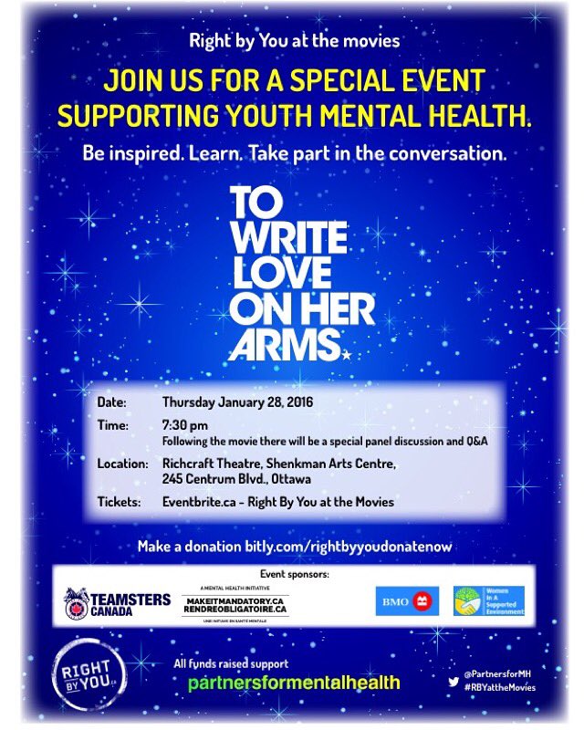 WarriorsRussell's tweet photo. Coming up!! @PartnersforMH @TWLOHA please share #Ottawa Can't wait to see you there 👍 #mentalhealth #RBYatthemovies https://t.co/VB2b7O56F2