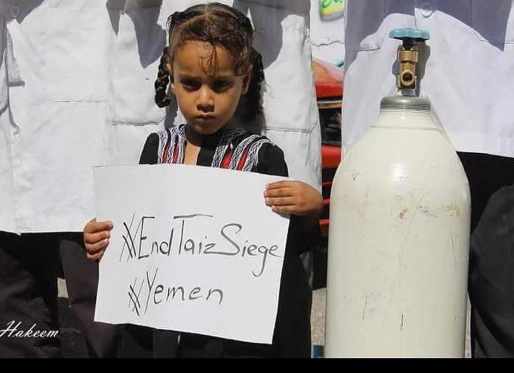 SAUDI_AFNEN's tweet photo. All the roads to Taiz are blocked ,there's a lack of oxygen in hospitals,lack of food and water...
#EndTaizSiege https://t.co/rWMNazMzZz
