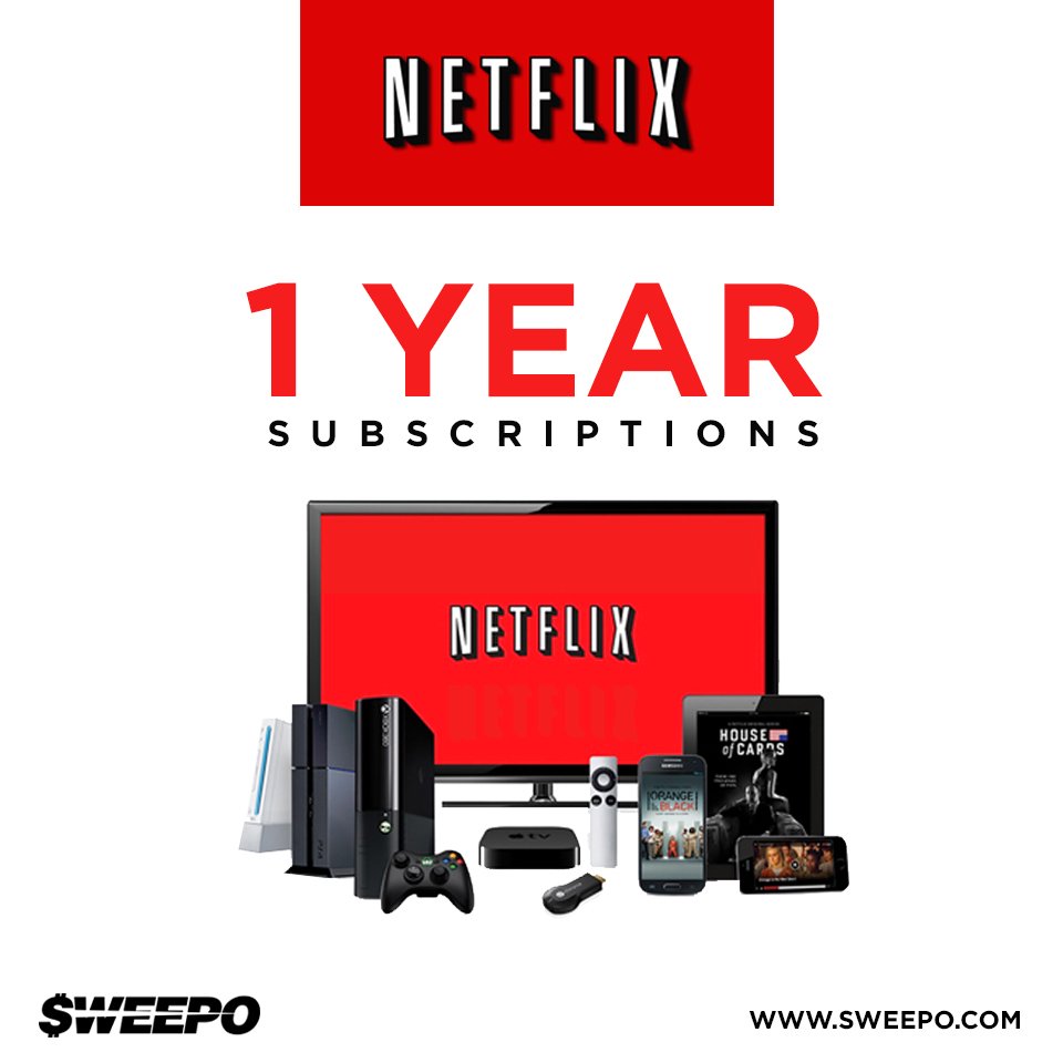 SweepoNews's tweet photo. Register now at https://t.co/CDqa0Ba29l! #sweepo #sweepstakes #giveaways #freebies #free #netflix #subscription https://t.co/Mbg1taXZj3
