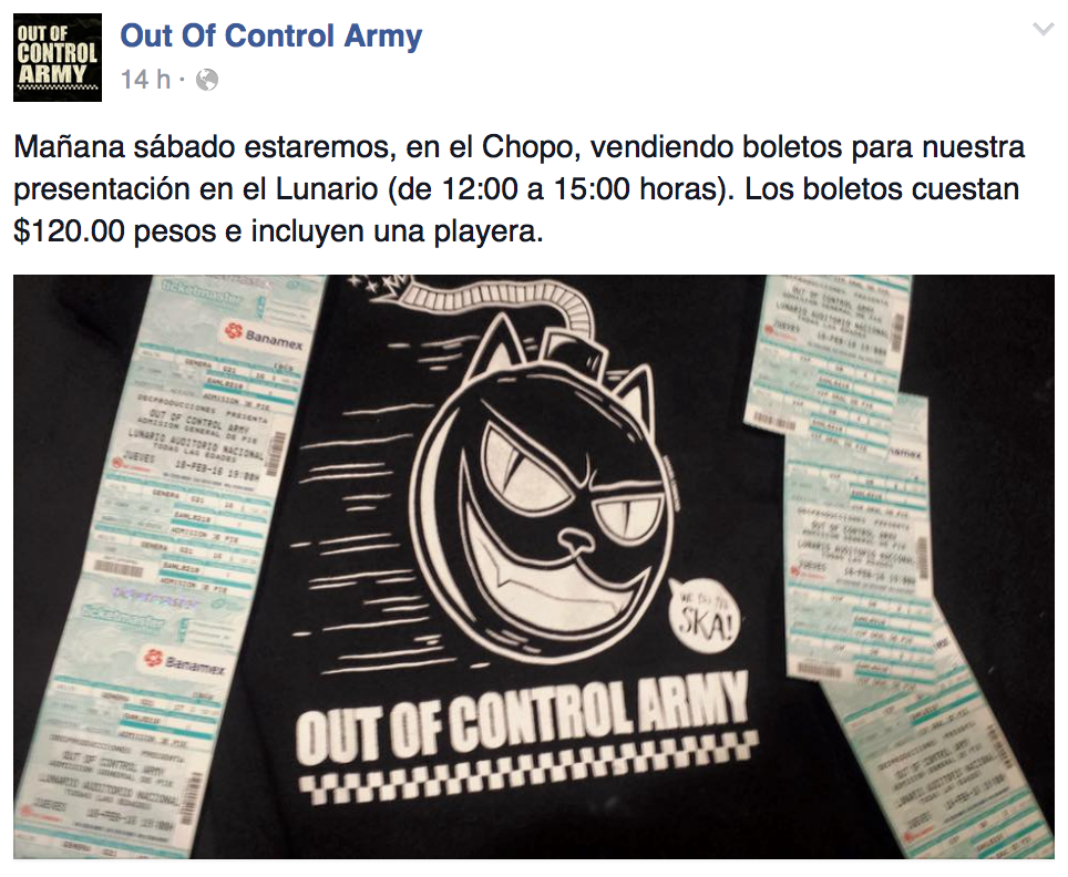 SkaWarsFest's tweet image. #ControlArmy o el manual de como malbaratar la escena con sobre exposición,covers mucho concepto 0 música y el PRD.