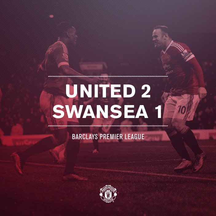 FT: #mufc 2 Swansea 1. Second-half goals from Martial and Rooney ensure a winning start to 2016 for United.
