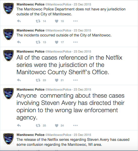 Ryan Parker On Twitter Manitowoc Police Clarify Dept Was Not Involved With Avery Cases So Complaints Are Misdirected Makingamurderer Https T Co W0apvr5wzb Ryan Parker On Twitter Manitowoc Police Clarify Dept Was Not Involved With Avery Cases So Complaints Are Misdirected Makingamurderer Https T Co W0apvr5wzb