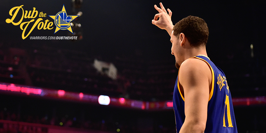 warriors's tweet photo. RT to #NBAVote for Klay Thompson ⭐ #DubTheVote https://t.co/I0PzszXTSB