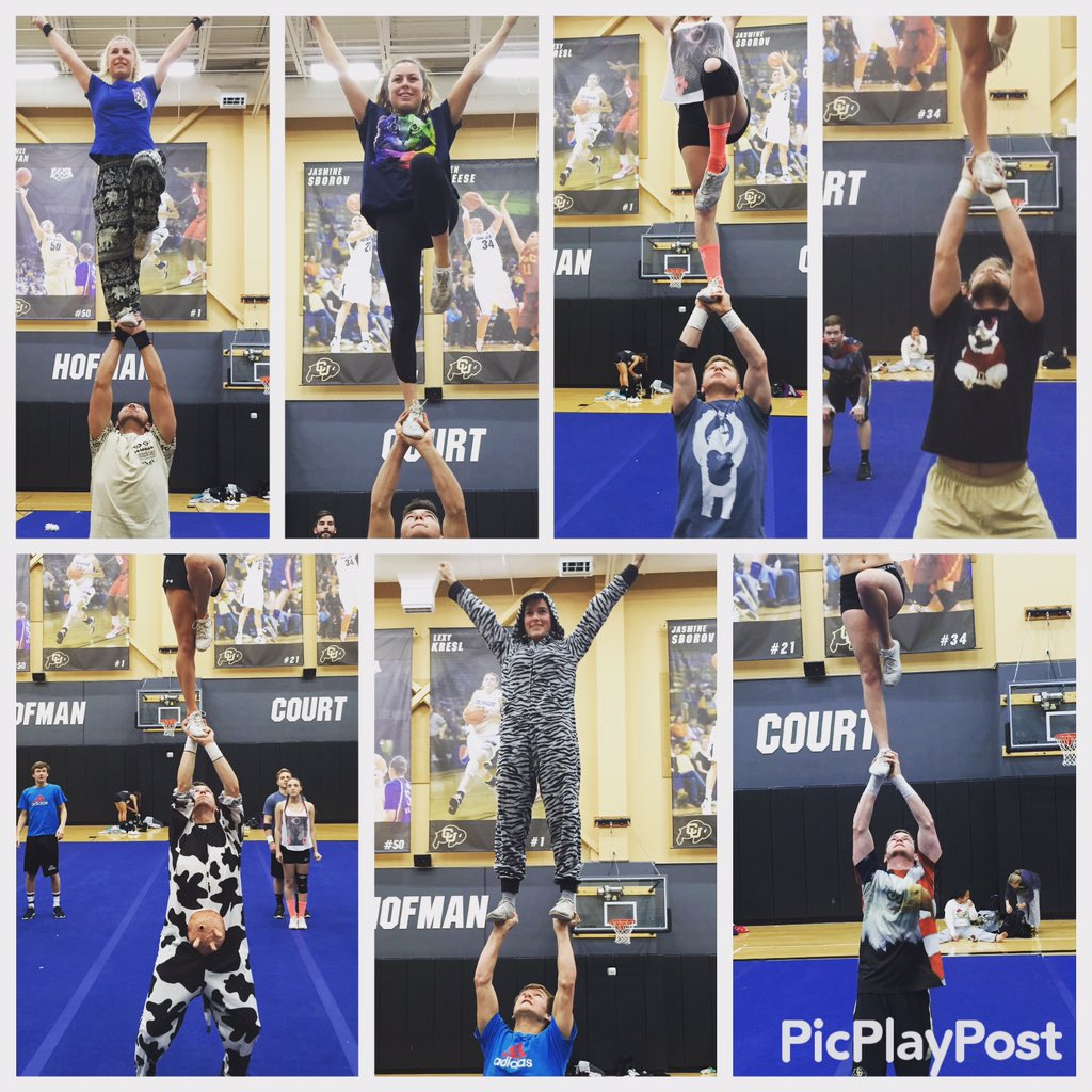 CUBuffsCheer's tweet photo. Had a lot of fun at this mornings  animal themed practice!🐄🐱🐶🐘 https://t.co/eEH84HOdZH