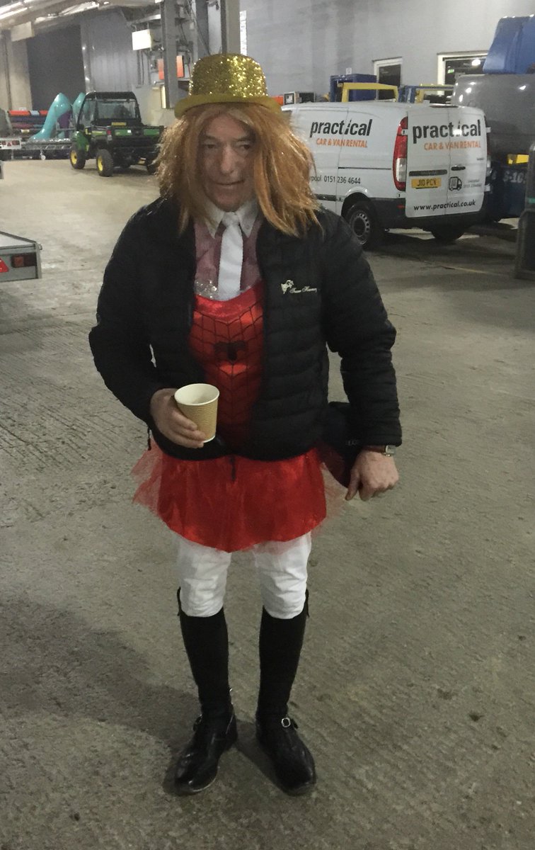 clarebalding's tweet photo. Wish I could’ve stayed for tonight’s show jumping @LiverpoolInt if only to see John Whitaker ride in fancy dress 🙈 https://t.co/07AOo0qKtp