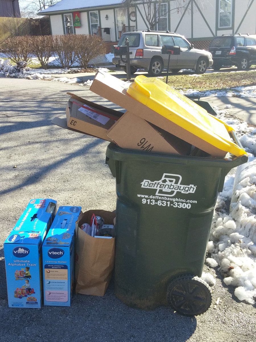 nkacree's tweet photo. Hey @DeffenbaughInc this is the third week in a row you havent picked up my recycling bin. Whats up wit dat? #lazy https://t.co/xGZnpNWZSo