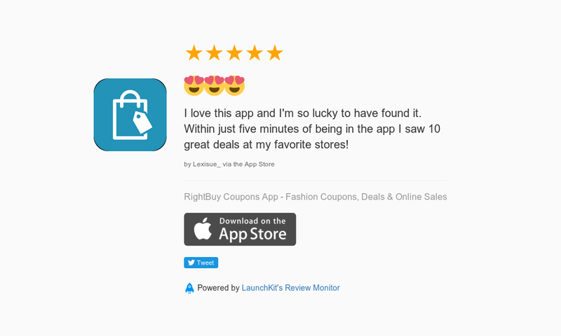 right_buy's tweet photo. 5 Star Review: "😍😍😍: I love this app and I'm so lucky to have found it. Within just five m…" https://t.co/AVtYcvVU14 https://t.co/2J5h1EY7Ei