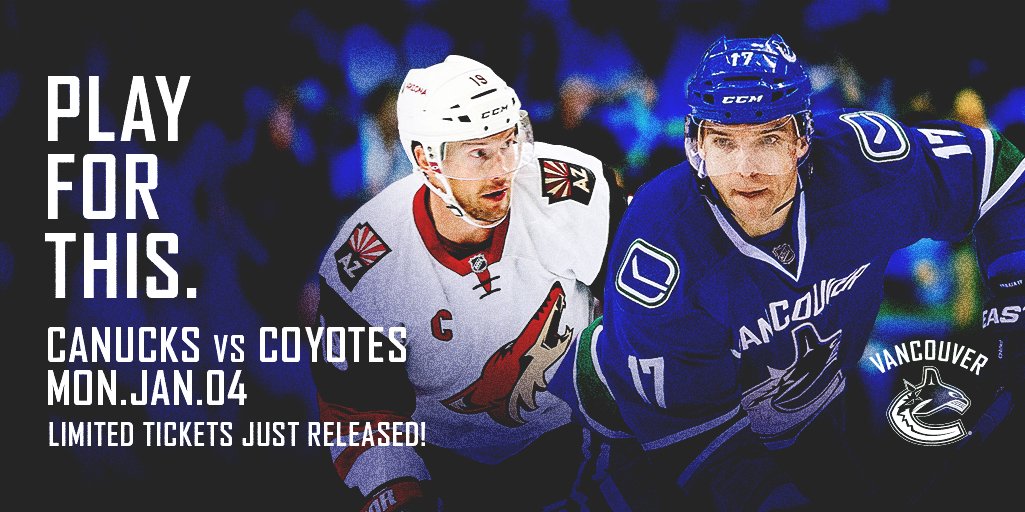 CanucksTickets's tweet photo. Join us Monday night to watch the @VanCanucks take on the @ArizonaCoyotes.

TICKETS → https://t.co/rQ0B6OFKBr https://t.co/nam1CCzzzd