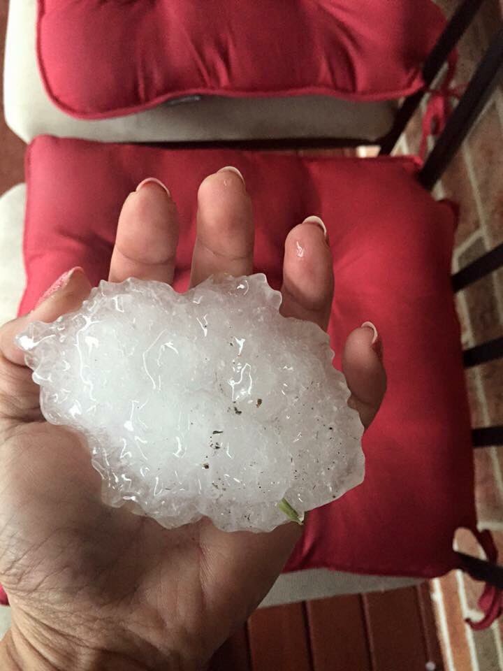 TheRealTasman's tweet photo. This hail dropped in on where I live. Massive! @ClimateReality https://t.co/hswxHA0zJA